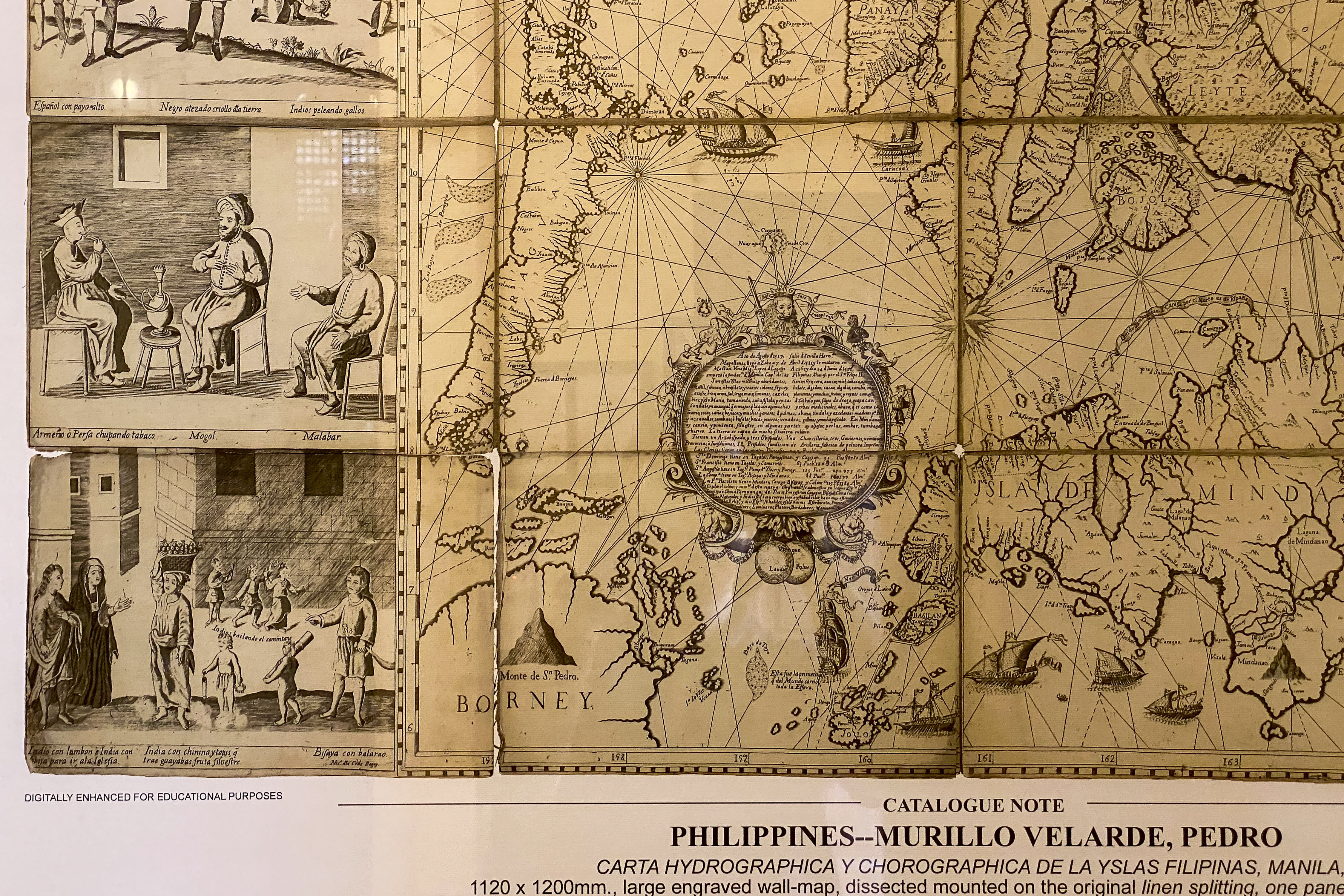 The Pedro Murillo Velarde map or the "mother of all Philippine maps". A copy of the most accurate and earliest map of the Philippines, includes the island of ‘Panacot’ or Bajo De Masinloc as well as Scarborough Shoal, being part of the Philippine archipelago is seen at the Makati Museum. October 10, 2023. Jonathan Cellona, ABS-CBN News/file
