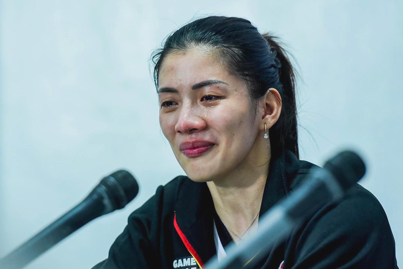 PLDT's Kianna Dy in tears after making her return to the PVL, January 28, 2025. PVL Media