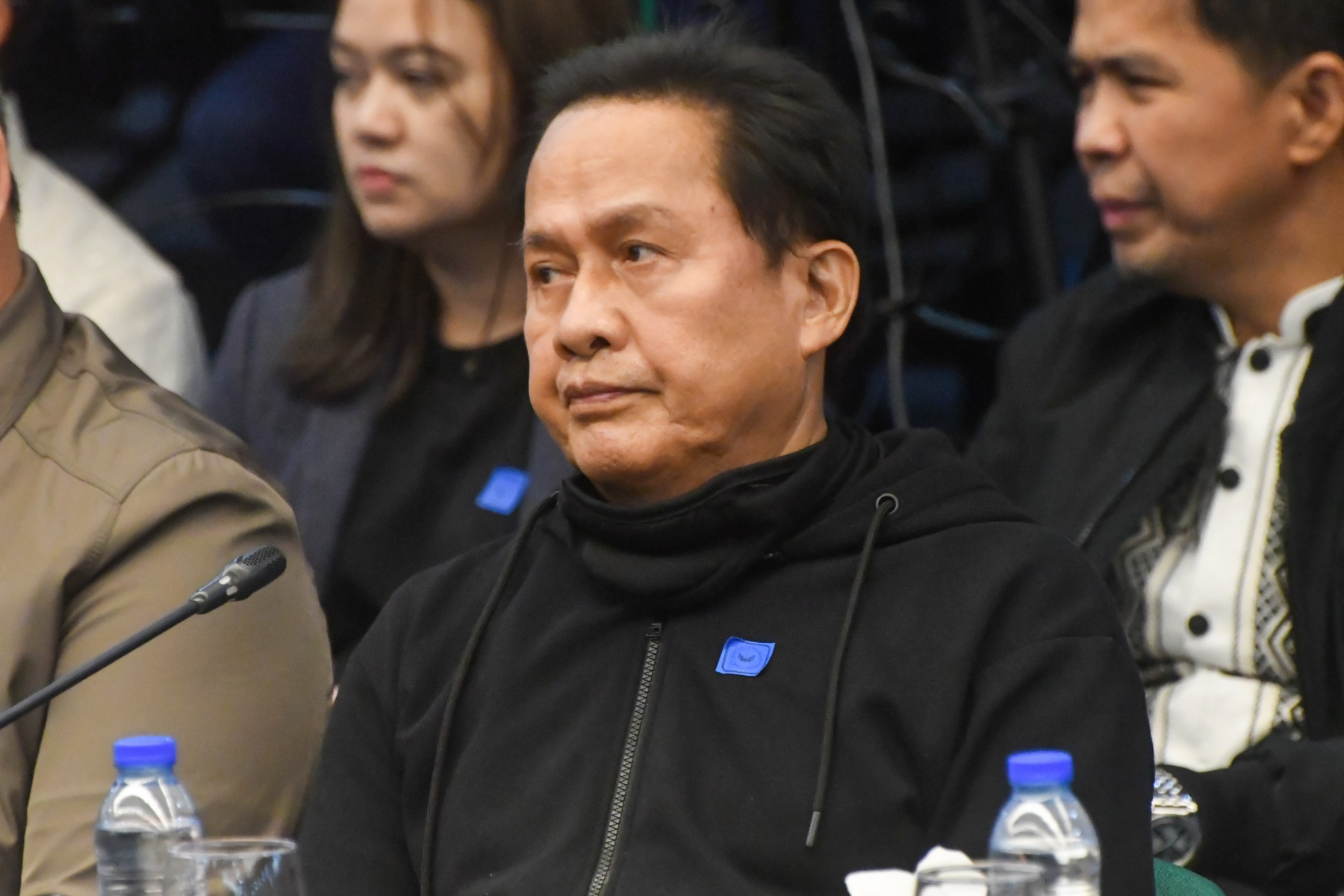 Kingdom of Jesus Christ leader Pastor Apollo Quiboloy along with his co-accused take their oath during the Senate hearing of the Committee on Women, Children, Family Relations, and Gender Equality in Pasay City on October 23, 2024. Mark Demayo, ABS-CBN News/File